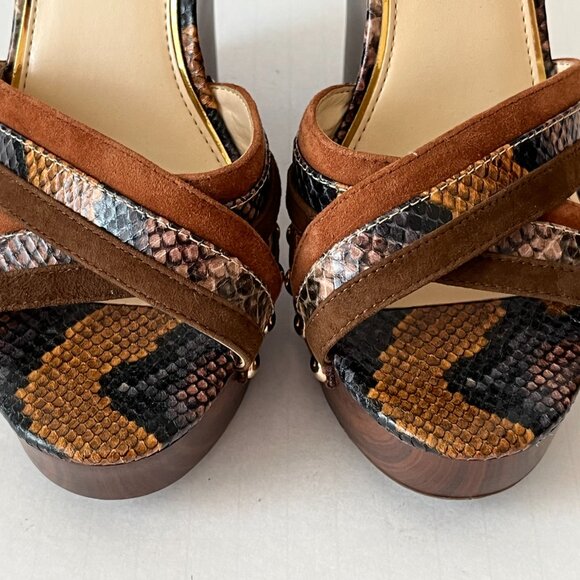 Jessica Simpson Tellira Multicolor Platform Wedge Heel Sandals Studs Size 7M - Picture 5 of 16